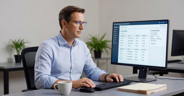 Parking permit manager reviewing permit waitlist and account status in permit management software dashboard